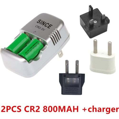 CR2+charger 800mah 15270 3v Rechargeable lithium battery(2 battery +1charger)