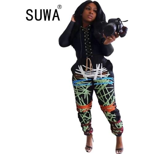 Classic Fashion Long Sleeve Top Tunic High Waist Jogger Baggy Pants Casual Outfits Woman Matching Sets Wholesale