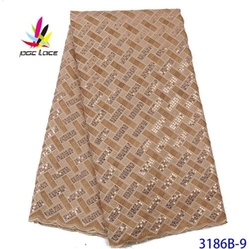 Africa French Lace Fabric Sequins Sequence Purple Latest Design Style Gold Color Nigerian High Quality Best Selling New Arrival