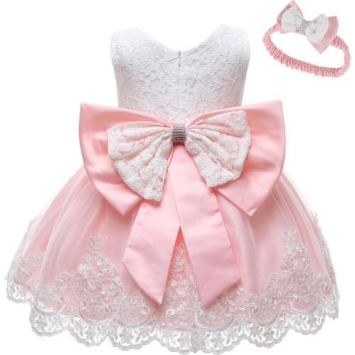 Newborn Toddler Kids Baby Girl Lace Tutu Dress Princess Bowknot Party Gown Pageant Wedding Bridesmaid Birthday Formal Dresses