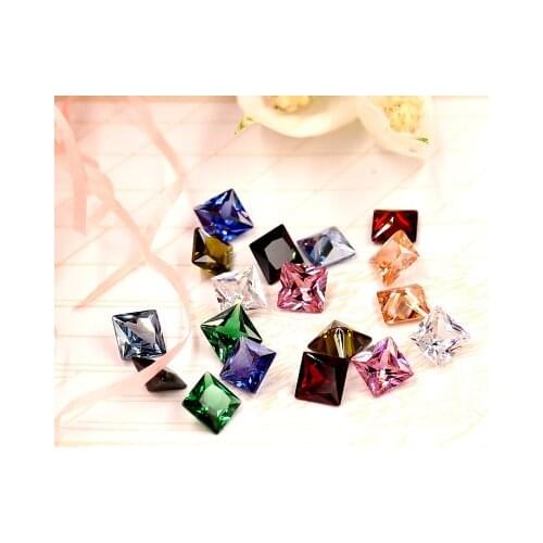 6mm Square Pointback Zircon Glue-on Rhinestones DIY Woman Jeans Woman and Wedding Dresses Multiple Models 50pcs/piece