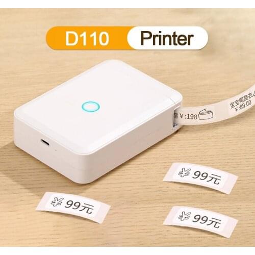 Niimbot D110 No Ink Mini Thermal Label Printer Portable Pocket Label Maker for Mobile Phone Home Office Use Mini Print With Name