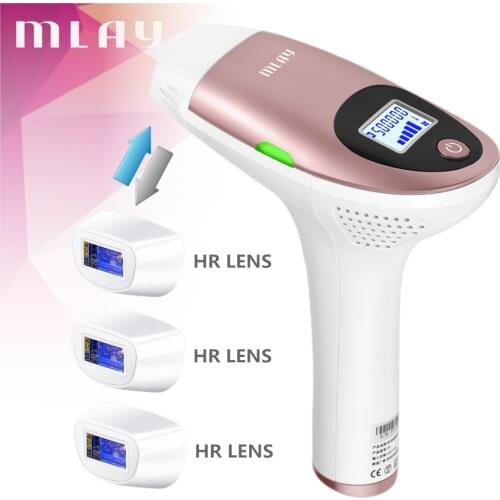 MLAY t3 Depilatory Laser Mini Hair Epilator Permanent Hair Removal IPL System 500000 Shot Light Pulses Whole Body Hair Remover