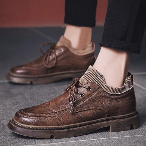 Men Shoes Genuine Leather Loafers Breathable Autumn Lace Up Comfortable Casual Shoes Outdoor Men Sneakers 2020 New