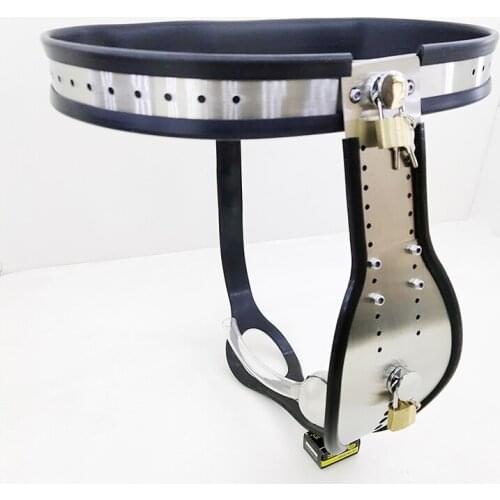 Stainless Steel Male Chastity Belt Pants With Metal Cock Cage Anal Plug Strap On Penis Bondage Chastity Devices Adult Sex Toys