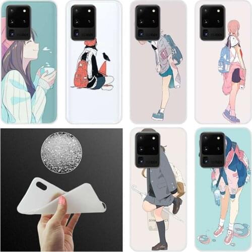 Soft Silicone Case For Samsung S30 S20 S11 Uitra S10 S9 S8 Plus lite E S7 Edge fe Covers Japanese style Clothes Fashion Girls