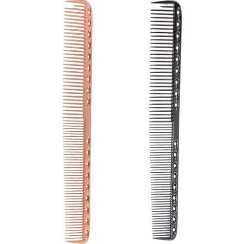 2pcs Professional Durable Aluminum Metal Hair Cutting Long Combs Brush Set Barber Tools