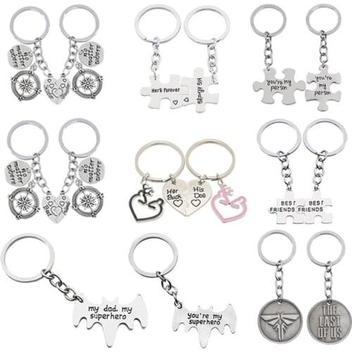 Fashion New Best Friend Keychain Pendant Personality Student Friendship Letter Stitching Alloy Key Chain Couple Jewelry Gift