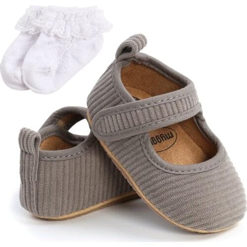 Autumn Baby Shoes + Socks Shoes Crib Boy Girl Shoes Cotton Anti-slip Sole Newborn Toddler 0-18M First Walkers