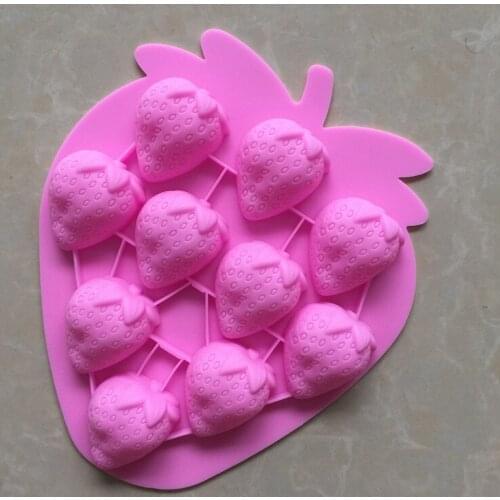 Wholesale 10 chocolate molds with strawberry silica gel ice molds