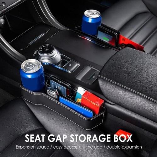Car Seat Organizer Crevice Storage Box Car Leather Gap Slit Filler Holder For Wallet Phone Slit Pocket Auto Car Accessories
