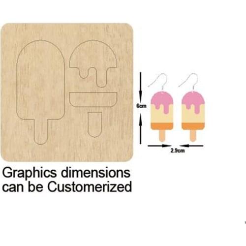 Ice cream earrings cutting die,Custom Size Leather waterdrop Cutting Die, stacked earring pendent cutter, cutting machine cu