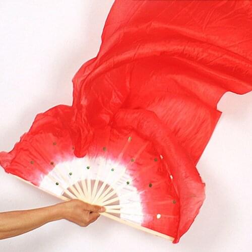 Party Belly Dance Professional Bamboo Reusable Portable Costume Stage Accessories Colorful Long Veil Silk Fan