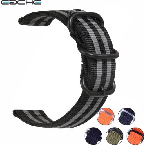 Two parts Of Imported Nylon Fabric ZULU Watchband 3 Rings Clasps Outdoor Sports Watchband For Women Or Men 20mm 22mm 24mm