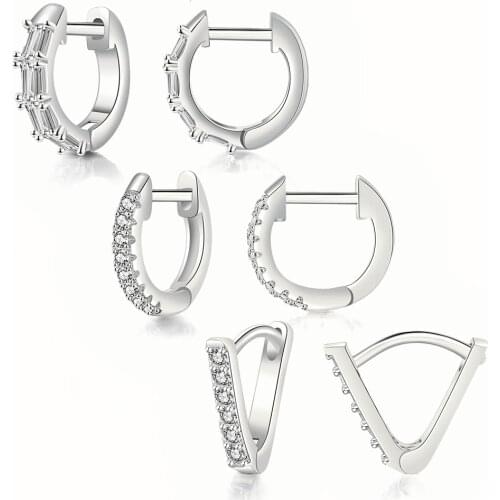 Rapper Fashion 1Pair Micro Paved Full Bling Iced Out Earring Cubic Zircon Gold Charm Stud Earrings Set for Women Gift Wholesale