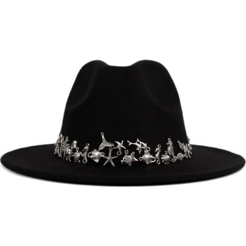 Women Men Handmade Steampunk Fedora Hat Wide Brim Jazz Church Cap Winter Panama Sun Top Cosplay Hat 2 Size