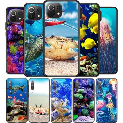 Sea Animal World Silicone Cover For Xiaomi Mi Note 11 11T 11i 10i 10T 10 9 9T 9 SE Lite Pro Ultra Phone Case