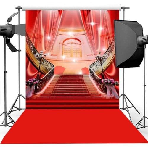 Wedding Background Photography Classical Palace Red Carpet Photography Backdrops For Photo Studio Stair Curtain Photo Backdrop