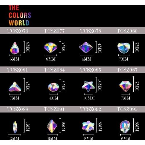 TCST-003 Rhinestone AB Crystal Diamond Gems Flatback 3D Tips Nail Accessoires Jewelry Stones Manicure Nail Art Decoration DIY
