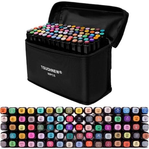 TOUCHFIVE Markers Pen12/36/60/80/168 Colors Art Sketch Twin Marker Pens Broad Fine Point Graphic Manga Anime Markers Graffiti
