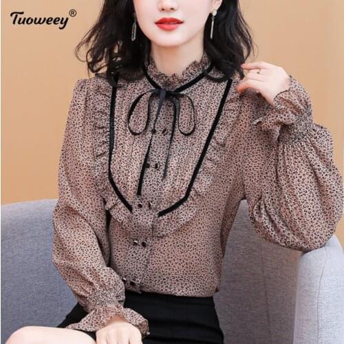 Tuoweey Leopard Blouses