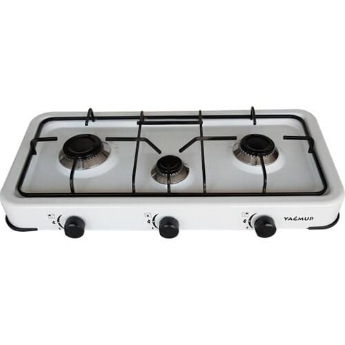 Ladybird White 3 Eyes Cooktop-Scuba, Natural Gas, Kitchen Stove, Mini portable, easy to use, 3 compartments, heat adjustable kitchen