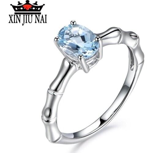 Simple Bluestone Rhinestone Bone-shaped Female Ring Engagement Wedding Ring Party wedding Fashion Valentines Day GirlfriendGift