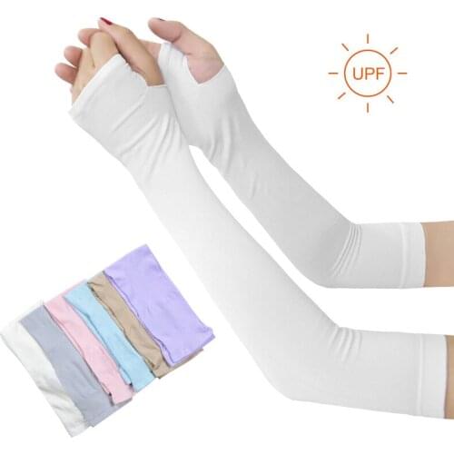 1 Pair Arm Sleeves Summer Sun UV Protection Ice Cool Cycling Running Fishing Climbing Driving Arm Cover Warmers for Men Women