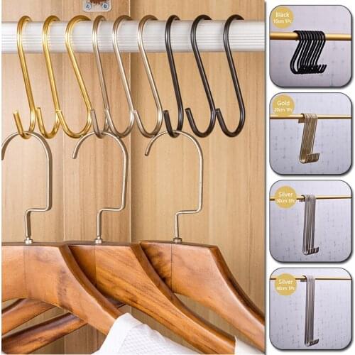 1pcs Metal Iron S-Shape Hook Kitchen Bedroom Multi-function Railing S Hanger Hook Clasp Holder Hooks Hanging Storage Tools