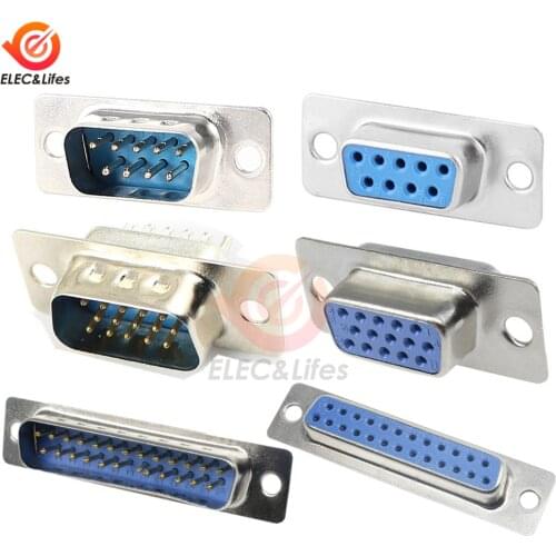 10PCS D-SUB DB9 DB15 DB25 Adapter 9/15/25 Pin Male Female connector Welded RS232 Serial VGA Female male Plug Socket connector