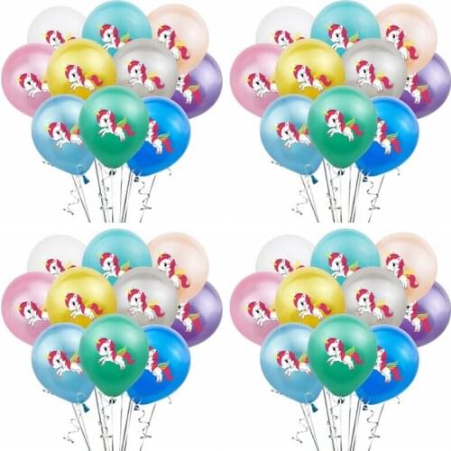 10pcs Unicorn Party Balloons 12inch Print Color balloon Birthday Latex Balloon Baby Shower Unicorn Party Decor Supplies
