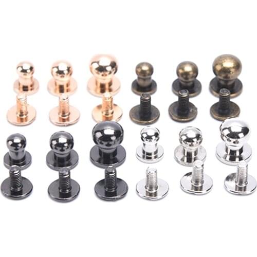 10Pcs Solid Brass Stud Spots Screwback Back Round Head Screw Nail Rivet For DIY Handmake Leather Bag Hardware Accessaries
