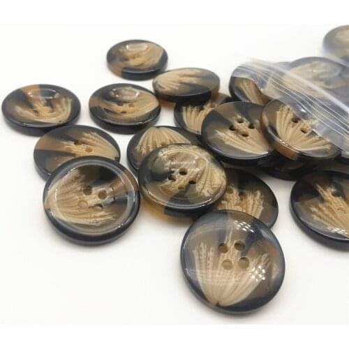 50pcs 30mm Large Classic Brown Buttons 4 Holes Round Resin Sewing Accesories For Windcheater Overcoat Jacket Suits DIY Crafts