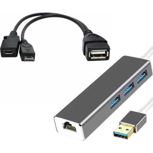 3 USB HUB LAN Ethernet Adapter + OTG USB Cable for Fire Stick 2ND GEN or Fire TV3 TV Stick 1080P (full-hd)