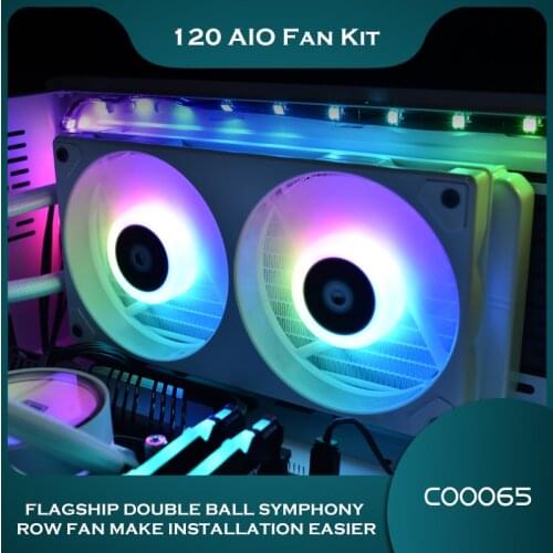 AIO 240 Fan Kit ID-COOLING 240 Townhouse ICEFAN 120 Fan Combo, Cold Row Radiator MB 5V ARGB + PWM AURA SYNC Black/White