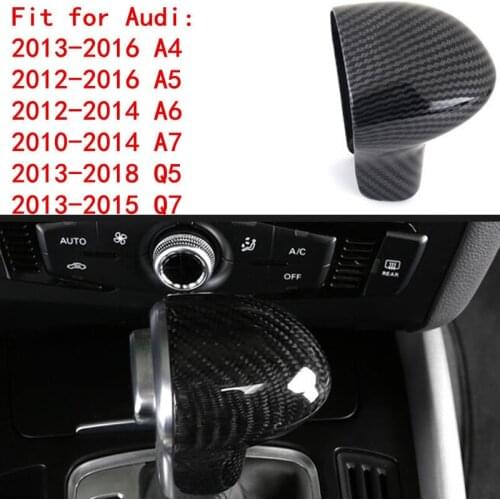 Car Styling automatic speed gear shift knob head carbon fiber cover Sticker For Audi A3 8V S3 A4 B8 A5 A6 C7 S6 A7 S7 A8 Q5 Q7