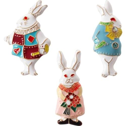 CSxjd Boutique design cartoon cute bunny collar pin brooch badge fashion jewelry