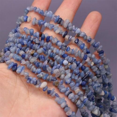 Natural stone Beads blue Dongling Stone irregular crystal Gravel baeaded For Jewelry Making DIY Bracelet Necklace Accessories