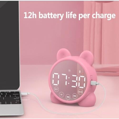 50LB Children Kids Bluetooth-compatible Speaker Alarm Clock Sleep Timer Bedside Alarm Clock LCD Digital Display Table Wake-up