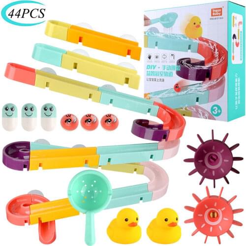 Baby Bath Play Water Educational Toys Playing With Water Sprinkling Assembled Track Slide Ball Boxed Playing Toy Baby Bath Gifts