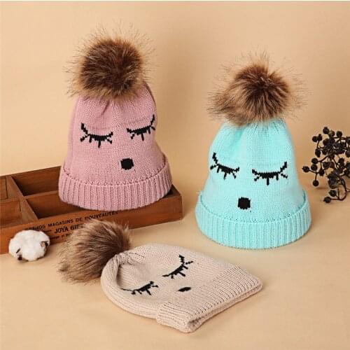 New 2020 Childrens Hat for 0-3years Warm Winter Hats Embroidered Dinosaur Knitted Baby Boy Girl Hat Newborn Soft Cap 5 Colors