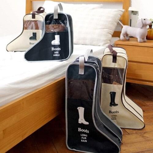 Travel Portable Boot Cover Household Shoe Storage Bag Transparent Dustproof Boots Covers Organizer With Visible Window