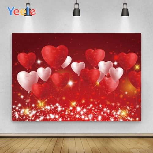 Yeele Backdrops Props Happy Valentines Red Heart Spots Customized Photozone Background Photography For Photo Shoots Decoration