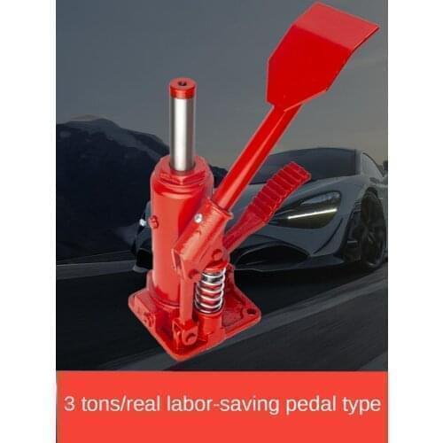 Foot-Operated Hydraulic Jack, Vehicle-Mounted 3 Ton Gold-Top Suv Off-Road Tire Change Tool for Vertical Car