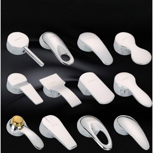 Chrome Bathroom Faucet Switch Faucet Handle Cover Bathroom Accessories Tap Sink Basin Hot and Cool Water Mixer Tap