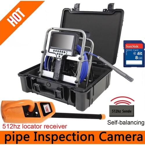23mm Auto self balancing Endoscope pipe camera CCTV camera pipe inspection camera with 512hz sonda transmitter and 512hz locator