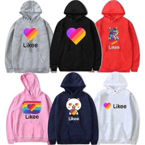 LIKEE Hoodies Men Russia Style LIKEE 1 Video Likee Sweatshirts Black Plus Size Women Loverly Hoodie Funny Streetwear Hot Sale