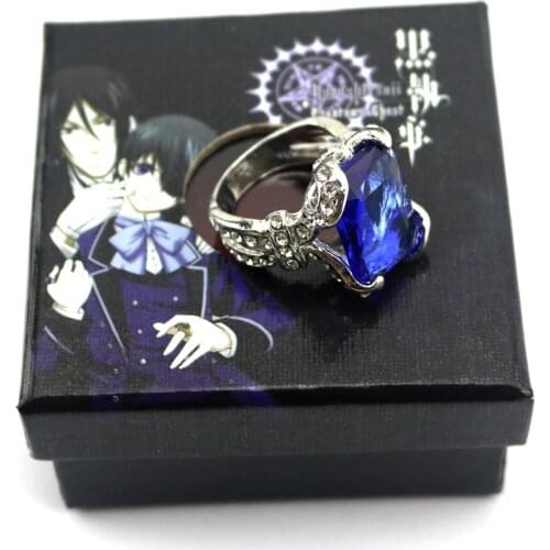 Anime Black Butler Metal Ring Ciel Phantomhive Cosplay Accessories Sebastian Michaelis Fashion Pendants for Men Women Gifts NEW