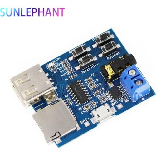 Micro USB MP3 Module TF Card U Disk MP3 Format Decoder Board Amplifier Decoding Audio Player Module 3.7-5.5V