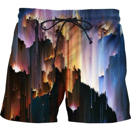 2021 Mens Color Art Graphic Beach Shorts 3D Printed Athletic Casual Shorts Mens Swirl Shorts Cool Summer Extra Shorts